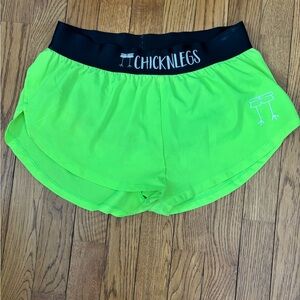 Chicknlegs Women's Neon Green 1.5" Split Shorts